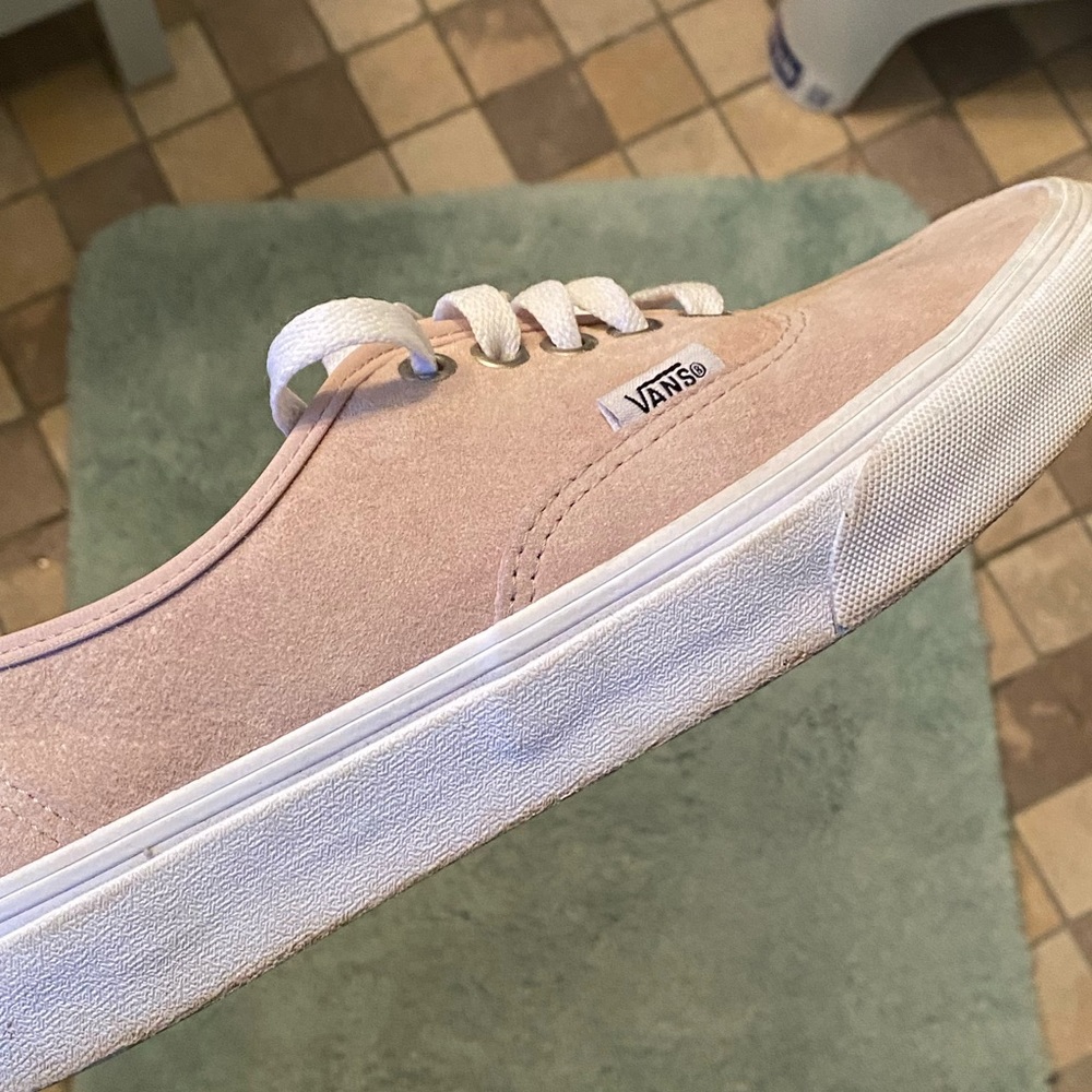 Size 9 womens light pink/tan suede vans
